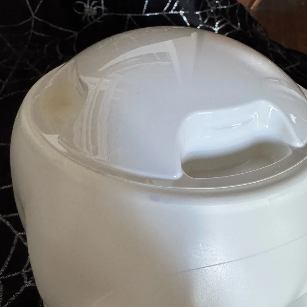 White‎ Skull Plastic Blow Mold Cookie Jar